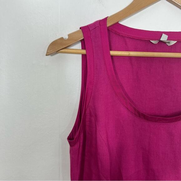 J. Peterman Bright Pink Fuchsia Linen Silk Pleated Dress Size 6 - Picture 6 of 14